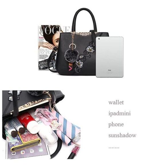 Classic Genuine Textured Bag Satchel For Women: Soft Textured Strap Handbags F - Picture 6 of 7